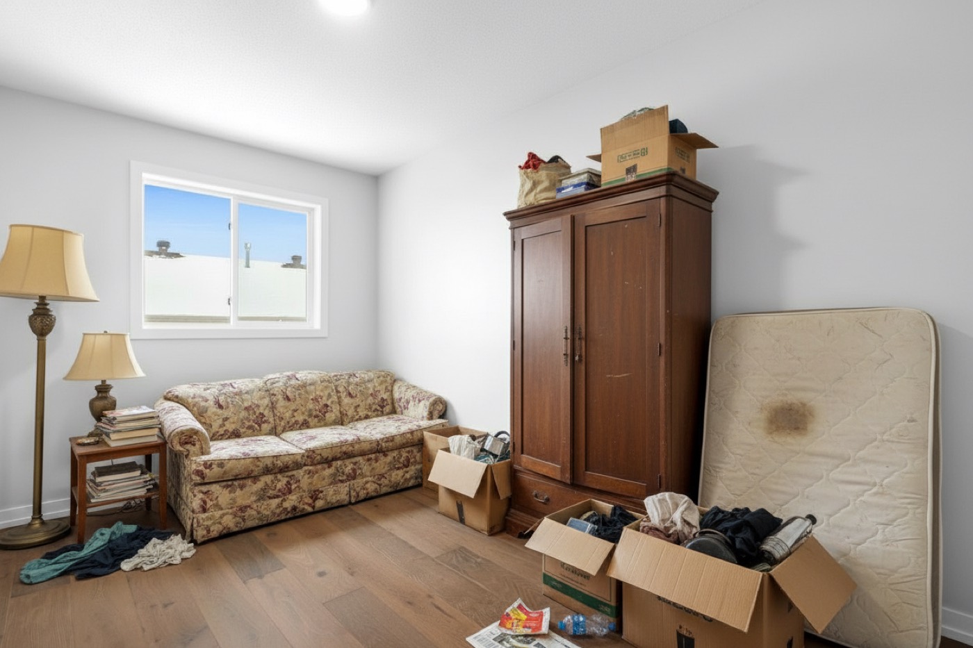 Zimmer vor der Räumung